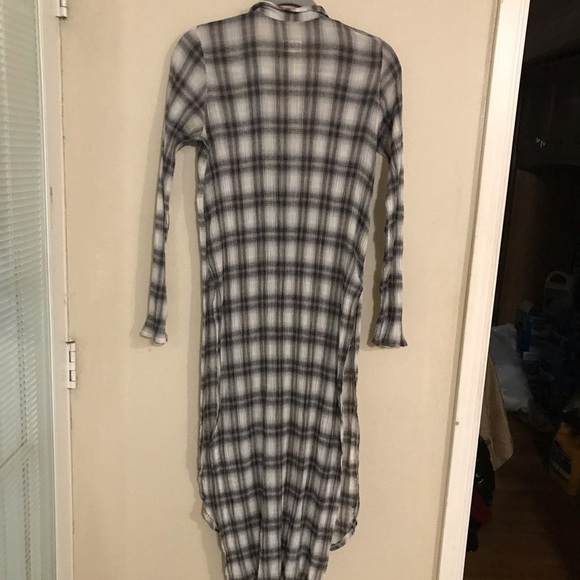 Urban renewal long plated button down tunic shirt long sleeve Sz M/L E - Picture 3 of 4